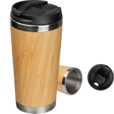 Picture of STAINLESS STEEL METAL MUG BAMBOOGARDEN in Beige 