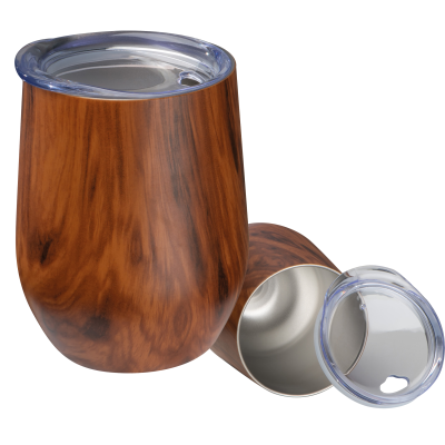 Picture of STAINLESS STEEL METAL MUG with Wood Look Brighton in Brown 