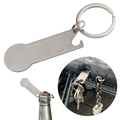 Picture of KEYRING with Shopping Cart Chip Stickit in Silver Grey 
