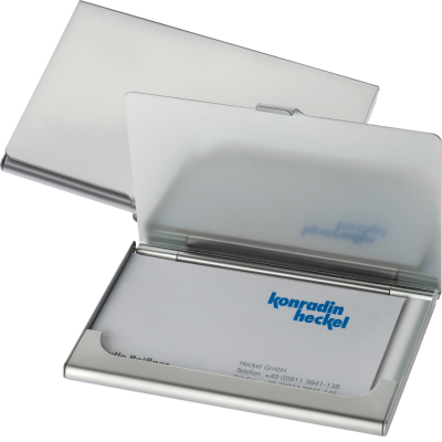 Picture of METAL BUSINESS CARD HOLDER CORNWALL in Silver Grey 