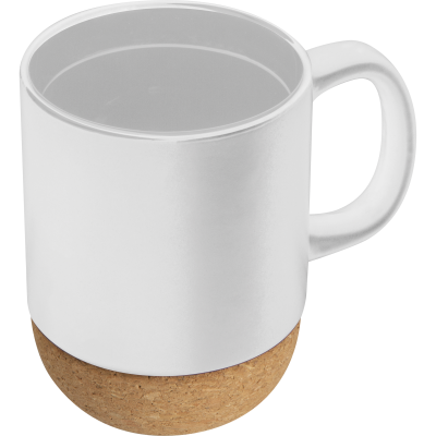 Picture of CERAMIC POTTERY MUG with Cork Bottom Gistel in White 