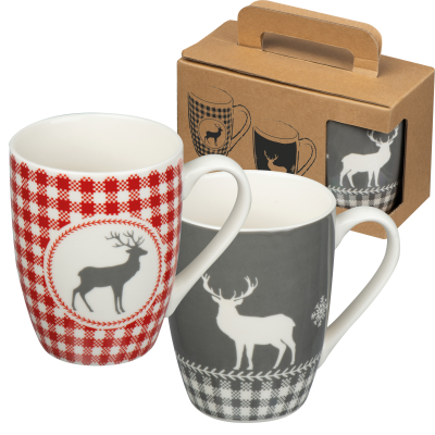 Picture of SET OF 2 CHRISTMAS MUG SET ANKARA in Multicoloured 
