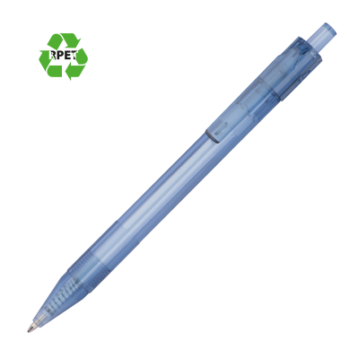 Picture of CLEAR TRANSPARENT BALL PEN GLASGOW in Light Blue 