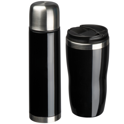 Picture of SET OF VACUUM FLASK AND DRINK CUP SPLIT in Black 