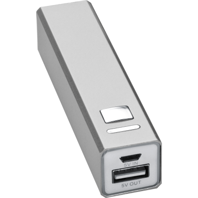 Picture of METAL POWER BANK PORT HOPE in Silver Grey 