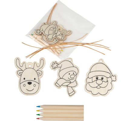 Picture of CHRISTMAS TREE TAG PAINTING SET DRESDEN in Beige .