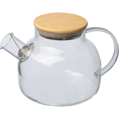 Picture of GLASS JUG with Bamboo Lid Frankfurt in Clear Transparent 