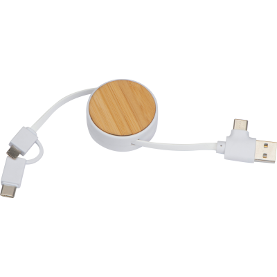 Picture of BAMBOO CHARGER CABLE GRONINGEN in Beige 