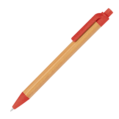 Picture of WHEATSTRAW AND BAMBOO BALL PEN HALLE in Red .