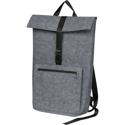 Picture of RPET FELT BACKPACK RUCKSACK BIRMINGHAM in Silver Grey 