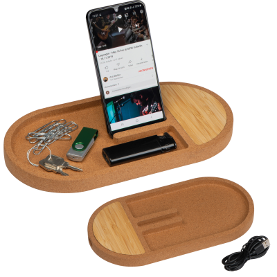 Picture of DESK ORGANIZER with Charger Station Lancaster in Beige 
