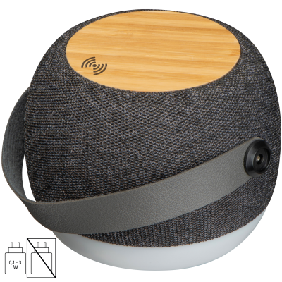Picture of RPET SPEAKER with Cordless Charger Piacenza in Anthracite Grey 