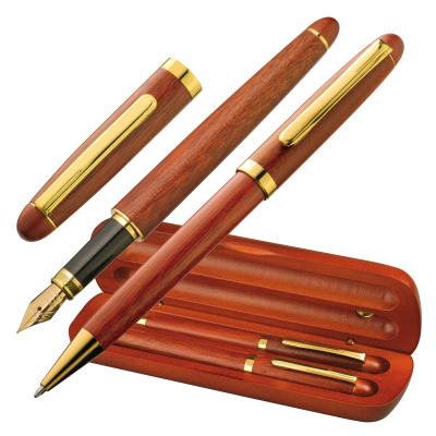 Picture of ROSEWOOD WOOD WRITING SET OXFORD in Brown 