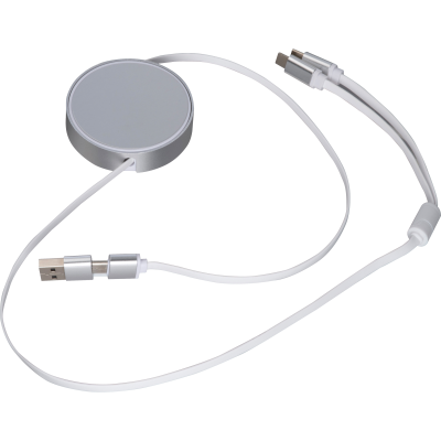 Picture of CHARGER CABLE MADE FROM RECYCLED ALUMINUM OSTEND in Silver Grey 