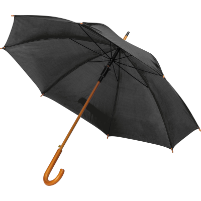 Picture of WOOD AUTOMATIC UMBRELLA NANCY in Black 