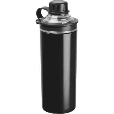 Picture of DOUBLE-WALLED STAINLESS STEEL METAL BOTTLE MONZA in Black 