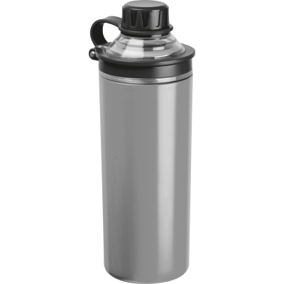 Picture of DOUBLE-WALLED STAINLESS STEEL METAL BOTTLE MONZA in Silver Grey 