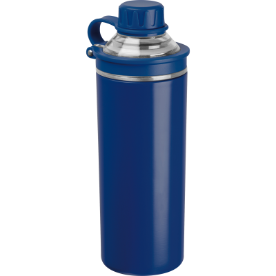 Picture of DOUBLE-WALLED STAINLESS STEEL METAL BOTTLE MONZA in Dark Blue 