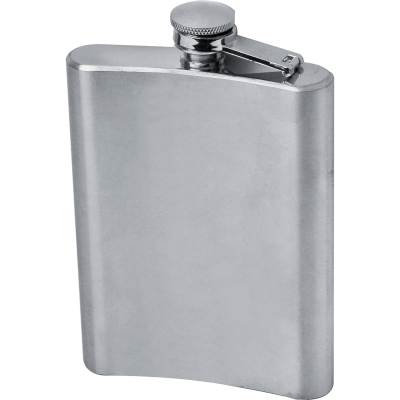 Picture of STAINLESS STEEL METAL HIP FLASK KANSAS CITY in Silver Grey 