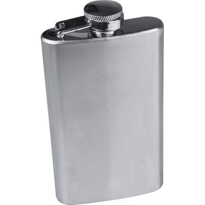Picture of STAINLESS STEEL METAL HIP FLASK FRESNO in Silver Grey 