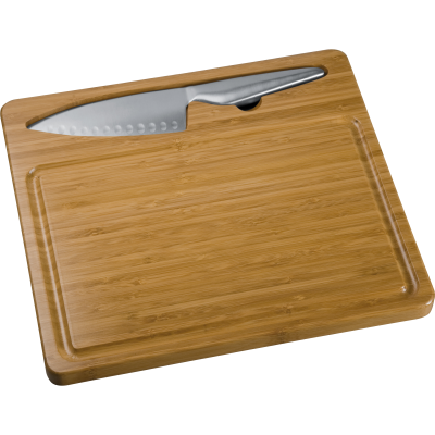 Picture of CUTTING BOARD with Knife Mantova in Brown 