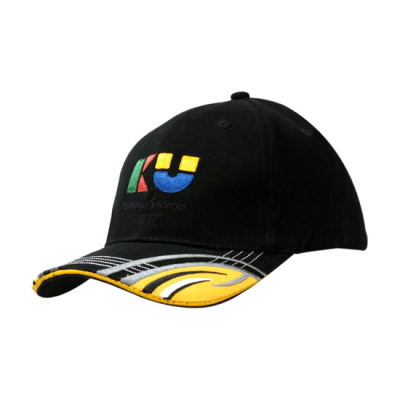 Picture of BRUSHED HEAVY COTTON with Sandwich Trim & Fabric Insert & Embroidery Design on Peak