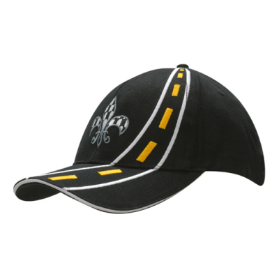 Picture of BRUSHED HEAVY COTTON with Road Embroidery on Crown & Peak with Sandwich Trim