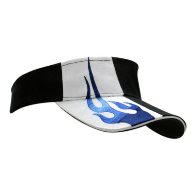 Picture of BRUSHED HEAVY COTTON VISOR with Sandwich Trim & Flame Embroidery on Crown & Peak