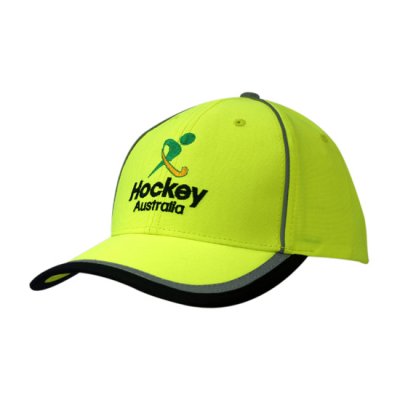 Picture of LUMINESCENT SAFETY CAP with Reflective Piping & Stripes on Crown & Peak