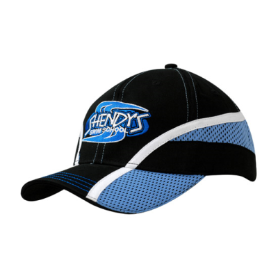 Picture of BRUSHED COTTON with Mesh Insert & Fabric Stripe on Crown & Peak