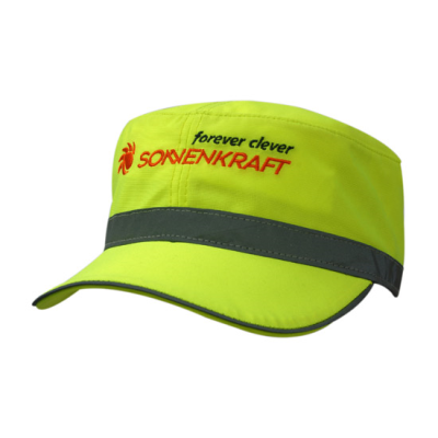 Picture of LUMINESCENT SAFETY MILITARY CAP with Reflective Open Sandwich & Reflective Crown Trim