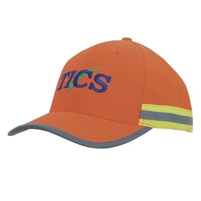 Picture of HI VIS CAP WITH REFLECTIVE TAPE.