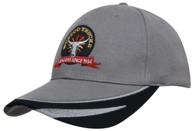 Picture of BRUSHED HEAVY COTTON BASEBALL CAP with Peak Trim Embroidered