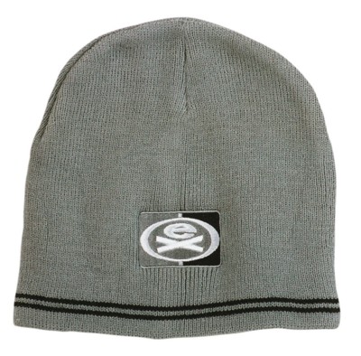 SKULL ACRYLIC BEANIE HAT with Stripe.