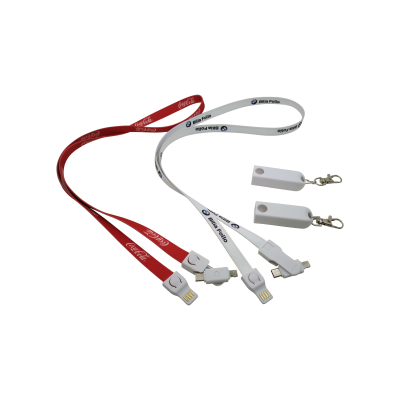 Picture of LANYARD CABLE 3 in 1 in White.