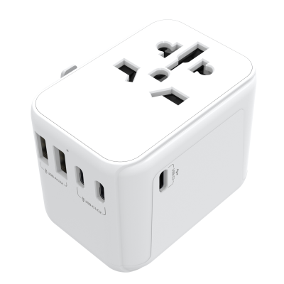 Picture of SOLON TRAVEL ADAPTER in White & Black.