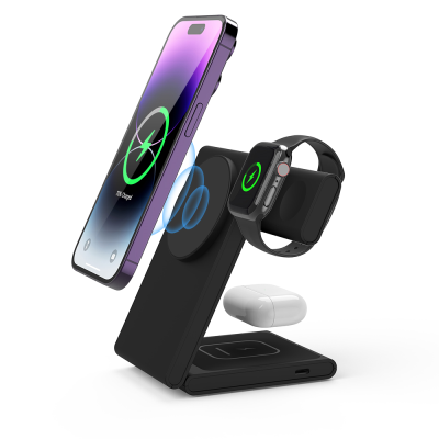 Picture of W43 MAGSAFE CORDLESS CHARGER STAND in Black or White.