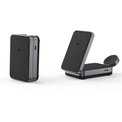 Picture of W42 QI2 €“ FOLDING MAGNETIC CORDLESS CHARGER STAND in Black or White.