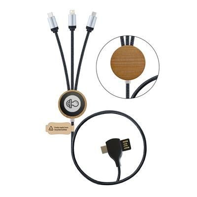 Picture of C24 BAMBOO 3-IN-1 MULTI-CHARGING BAMBOO RPET BRAIDED CABLE