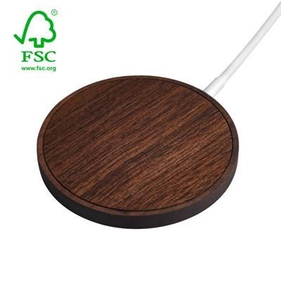 Picture of W25 MAGSAFE ECO - FSC APPROVED BAMBOO 15W MAGNETIC CORDLESS CHARGER, IDEAL FOR LATEST IPHONES.