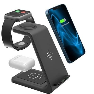 Picture of W31 STAND - A THREE in One Cordless Charger Stand Option to Charge Smartphones, Iwatches, & Airpods