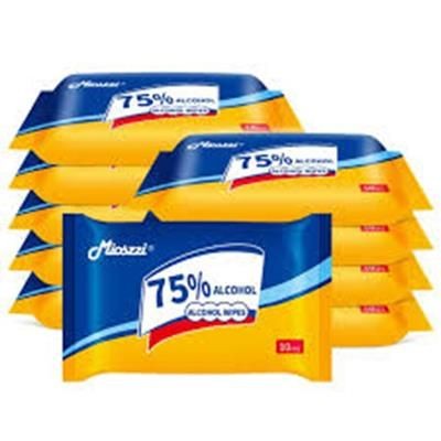 Picture of POUCH OF 10 ALCOHOL WET WIPE TISSUE PACK.