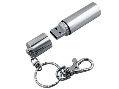 Picture of BABY BATTERY USB FLASH DRIVE MEMORY STICK in Silver.