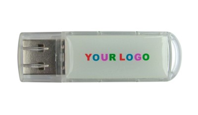 Picture of BABY CLEAR TRANSPARENT USB FLASH DRIVE MEMORY STICK in Translucent Clear Transparent