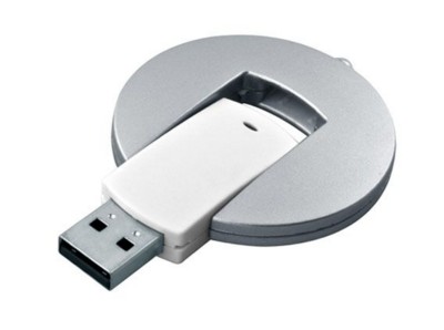 Picture of BABY ROUND DISC USB FLASH DRIVE MEMORY STICK in Silver