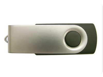 Picture of BABY TWISTER RECYCLED USB FLASH DRIVE MEMORY STICK in Black.