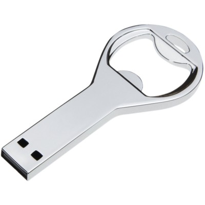 Picture of BABY KEY BOTTLER OPENER USB MEMORY STICK in Silver.