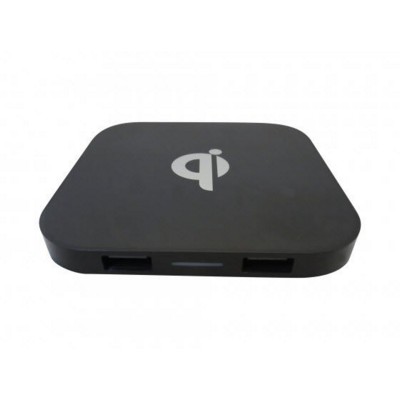 Picture of SQUARE SHAPE QI CORDLESS CHARGER with 2 USB Charger Ports.