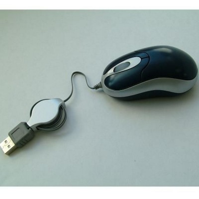 Picture of RETRACTABLE OPTICAL MOUSE in Black & Silver