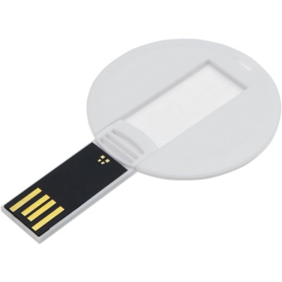 Picture of BABY CARD SWITCH ROUND USB MEMORY STICK in White.